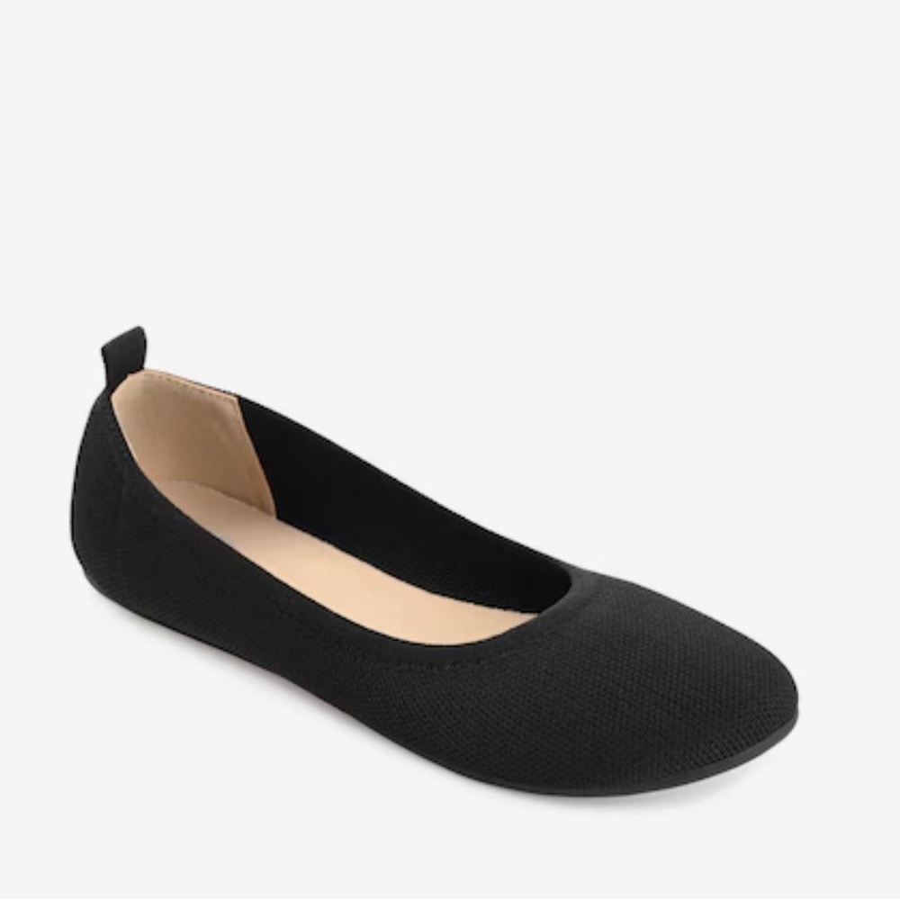 Journee Collection Jersie Foldable Slip on Ballet Flat in Black - NWT